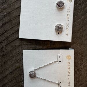 Kendra Scott Silver Hexagon Earrings